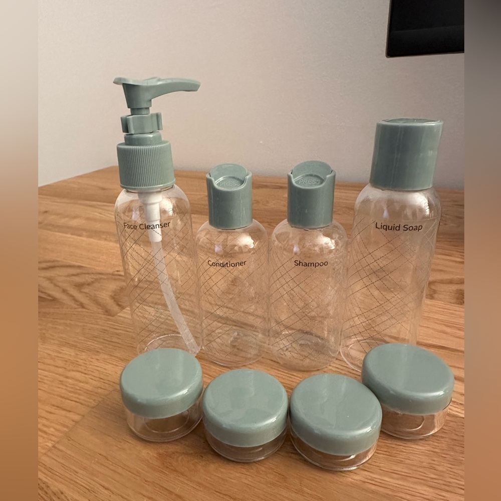 Travel Toiletry Bottle Set in Teal